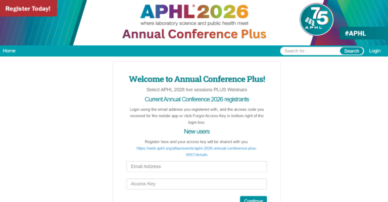 Image of APHL's 75th Anniversary conference website