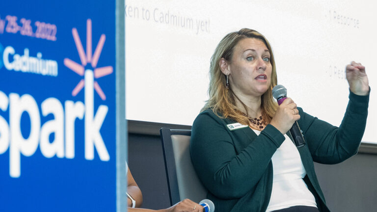 Jennifer Kerhin, SB's CEO, speaking at Cadmium Spark conference